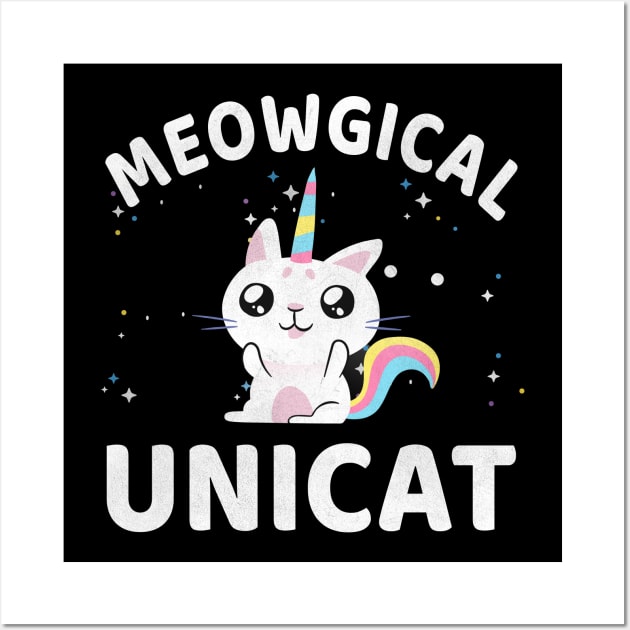 Meowgical Unicat Unicorn Cat Lover Wall Art by funkyteesfunny